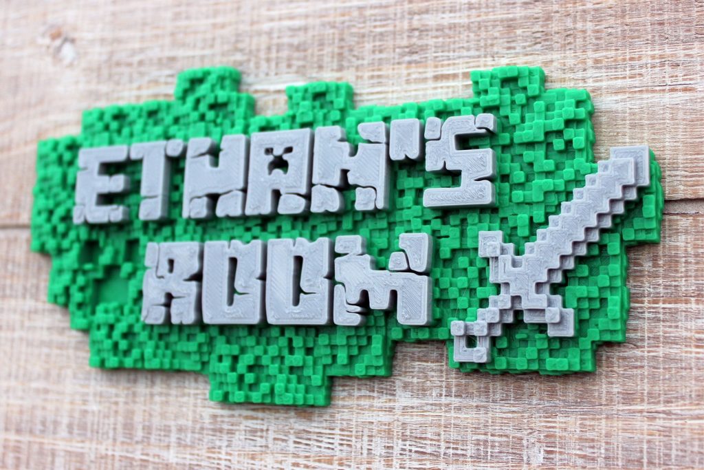 Christmas gift custom Minecraft sign